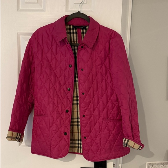 Burberry London diamond Pink Jacket with Plaid Lining - Picture 1 of 6